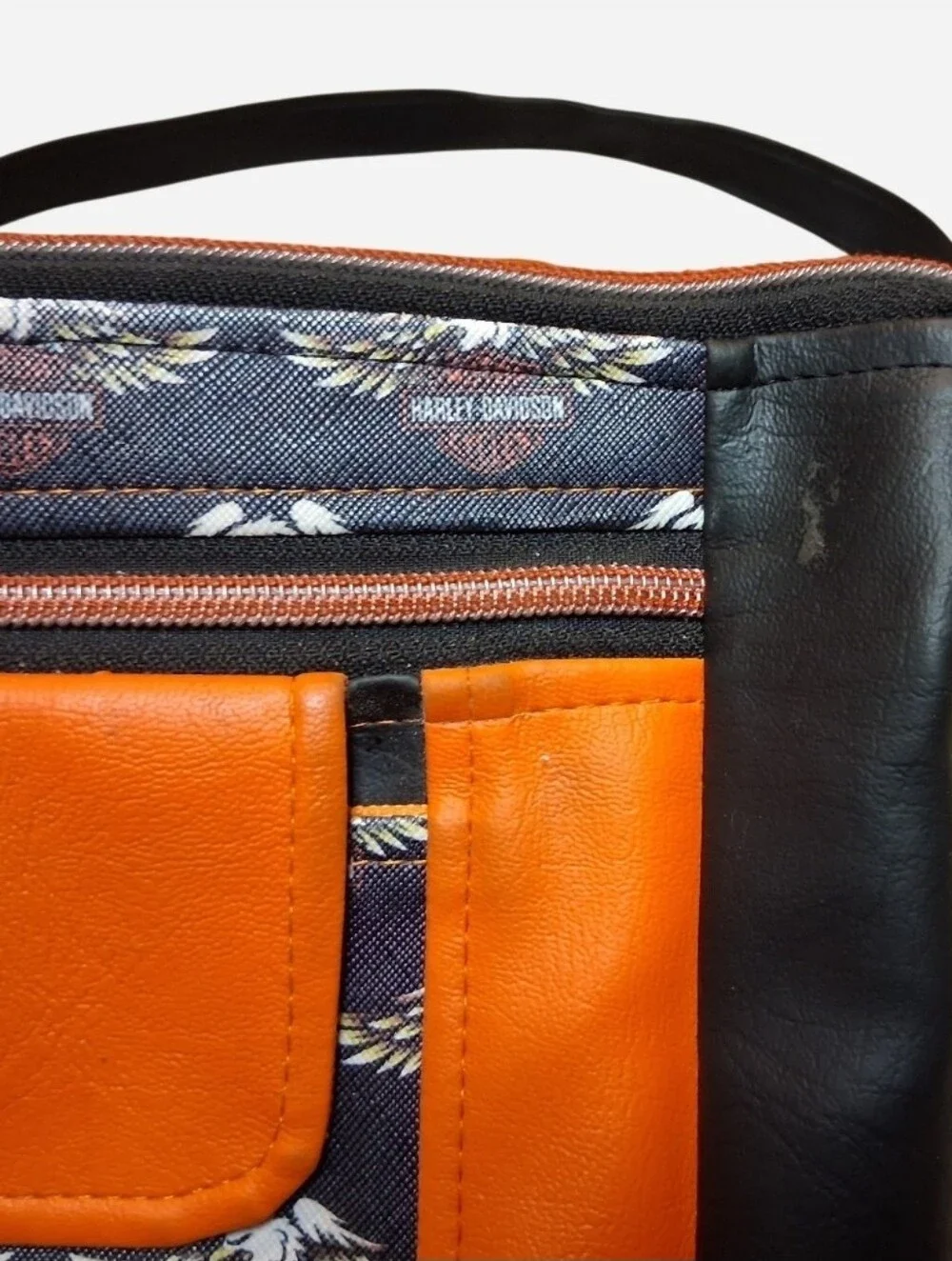Harley-Davidson Retro Leather Purse & Orange Wallet Bundle